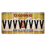 Colorado Denver Firefighter Cut License Plate Strips (Set of 8) V