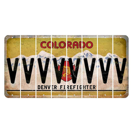 Colorado Denver Firefighter Cut License Plate Strips (Set of 8) V