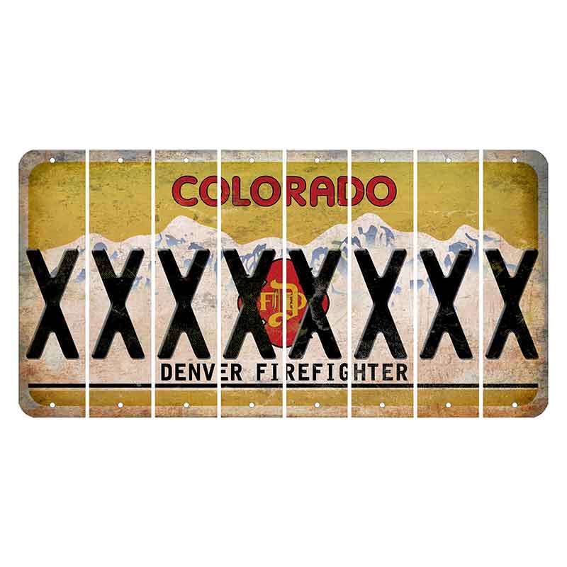 Colorado Denver Firefighter Cut License Plate Strips (Set of 8) X