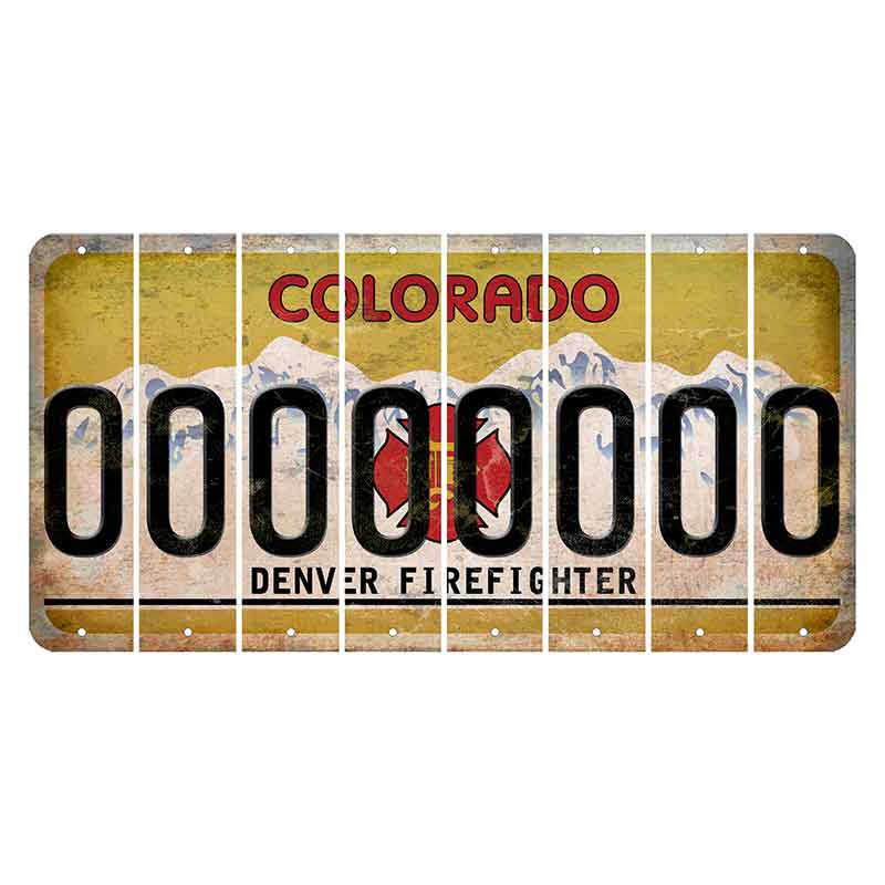 Colorado Denver Firefighter Cut License Plate Strips (Set of 8) 0