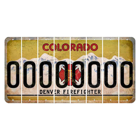 Colorado Denver Firefighter Cut License Plate Strips (Set of 8) 0