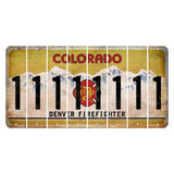 Colorado Denver Firefighter Cut License Plate Strips (Set of 8) 1