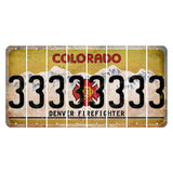 Colorado Denver Firefighter Cut License Plate Strips (Set of 8) 3
