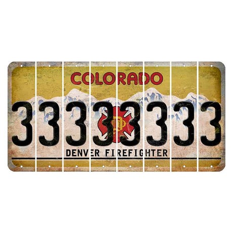 Colorado Denver Firefighter Cut License Plate Strips (Set of 8) 3