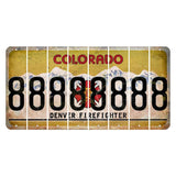 Colorado Denver Firefighter Cut License Plate Strips (Set of 8) 8