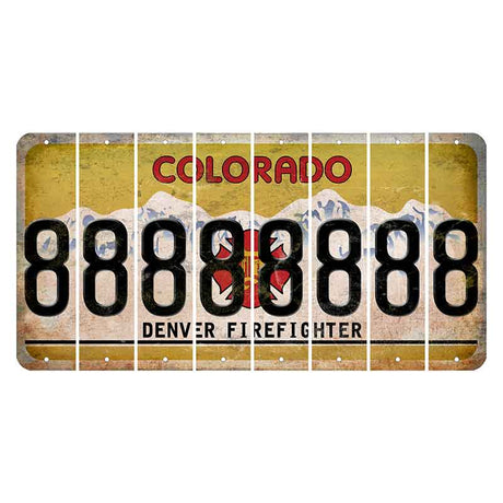 Colorado Denver Firefighter Cut License Plate Strips (Set of 8) 8