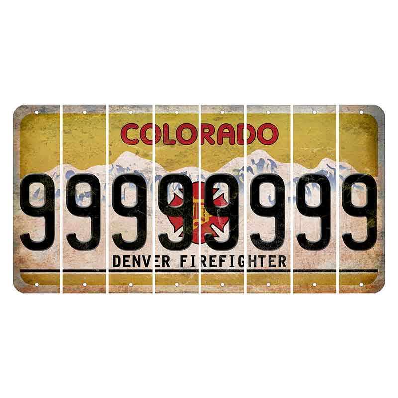 Colorado Denver Firefighter Cut License Plate Strips (Set of 8) 9
