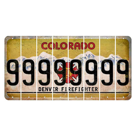 Colorado Denver Firefighter Cut License Plate Strips (Set of 8) 9