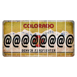Colorado Denver Firefighter Cut License Plate Strips (Set of 8) At Sign
