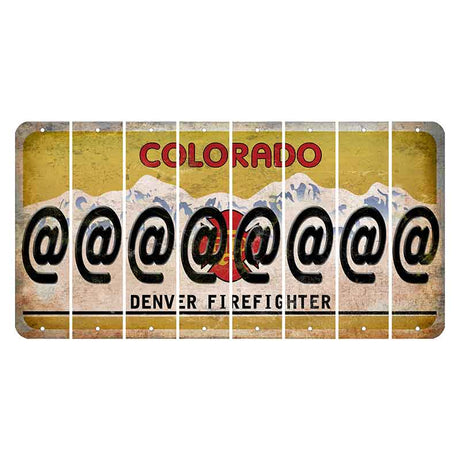 Colorado Denver Firefighter Cut License Plate Strips (Set of 8) At Sign