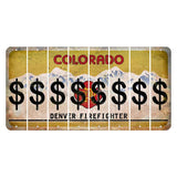 Colorado Denver Firefighter Cut License Plate Strips (Set of 8) Dollar Sign