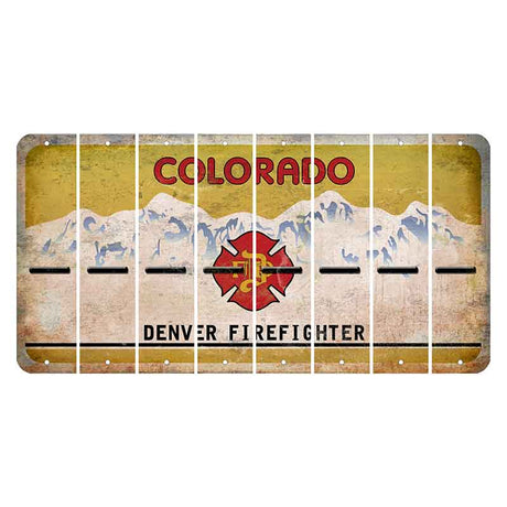 Colorado Denver Firefighter Cut License Plate Strips (Set of 8) Hyphen