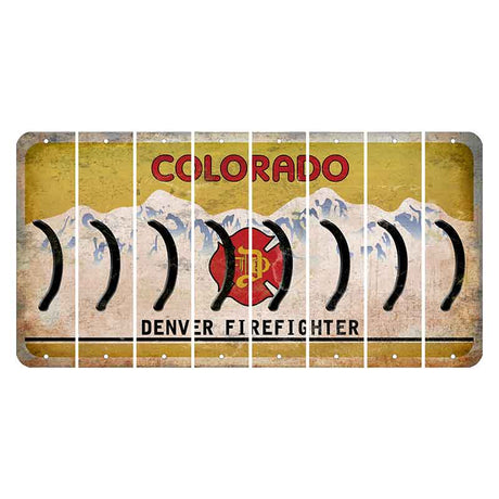 Colorado Denver Firefighter Cut License Plate Strips (Set of 8) Parenthesis - Right