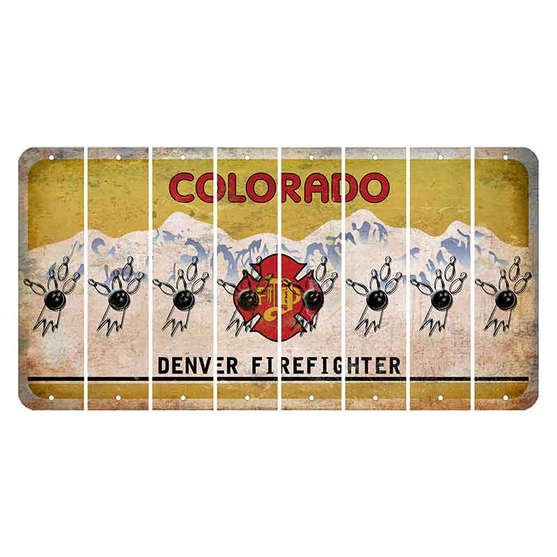 Colorado Denver Firefighter Cut License Plate Strips (Set of 8) Bowling