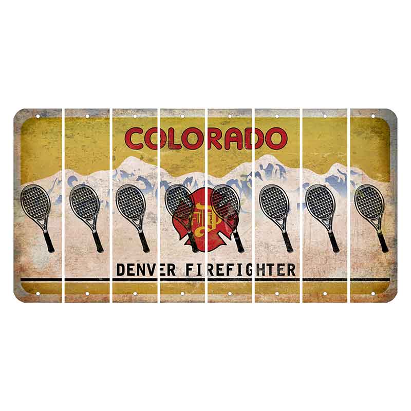 Colorado Denver Firefighter Cut License Plate Strips (Set of 8) Tennis Racket