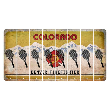 Colorado Denver Firefighter Cut License Plate Strips (Set of 8) Tennis Racket