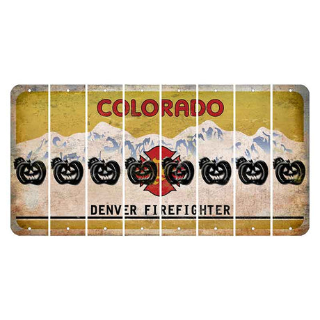 Colorado Denver Firefighter Cut License Plate Strips (Set of 8) Pumpkin