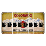 Colorado Denver Firefighter Cut License Plate Strips (Set of 8) Beer Mug