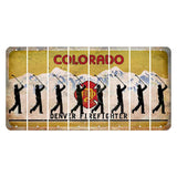 Colorado Denver Firefighter Cut License Plate Strips (Set of 8) Male Golfer