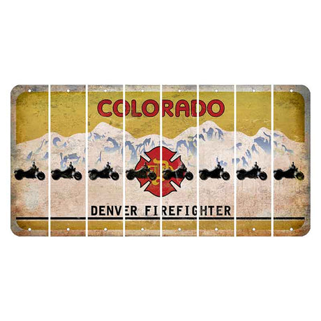 Colorado Denver Firefighter Cut License Plate Strips (Set of 8) Motorcycle