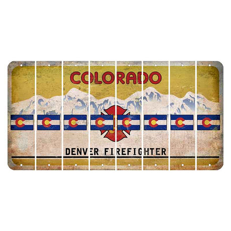 Colorado Denver Firefighter Cut License Plate Strips (Set of 8) State Flag