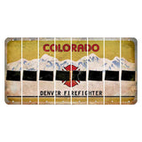 Colorado Denver Firefighter Cut License Plate Strips (Set of 8) State Silhouette