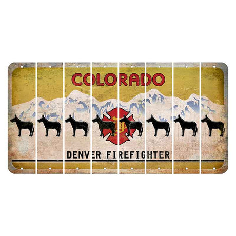 Colorado Denver Firefighter Cut License Plate Strips (Set of 8) Donkey