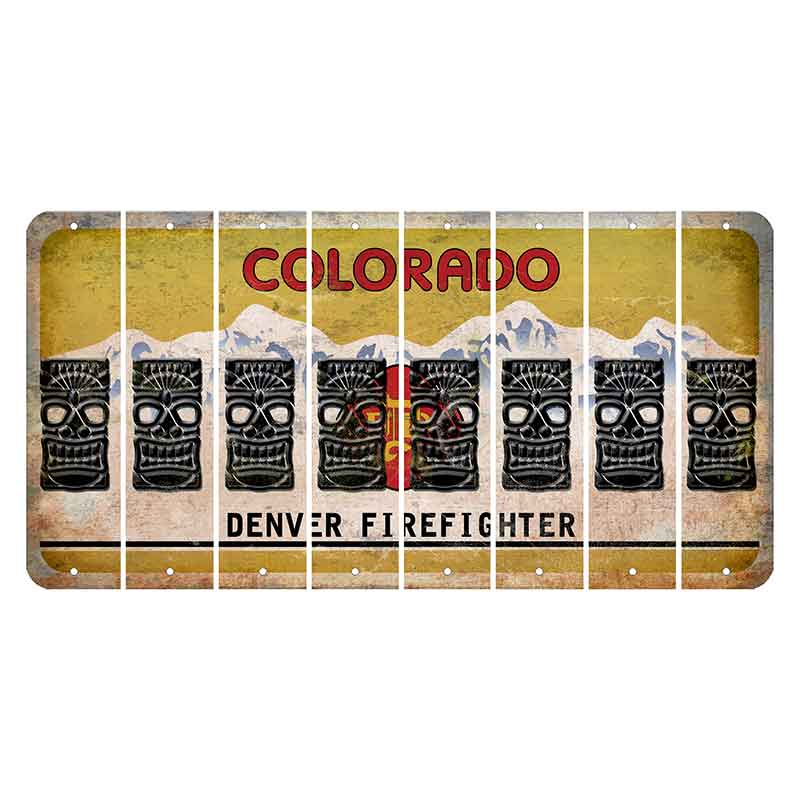 Colorado Denver Firefighter Cut License Plate Strips (Set of 8) Tiki