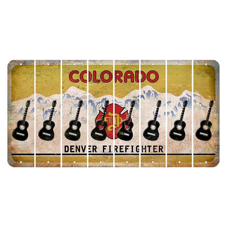 Colorado Denver Firefighter Cut License Plate Strips (Set of 8) Guitar