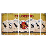 Colorado Denver Firefighter Cut License Plate Strips (Set of 8) Giraffe