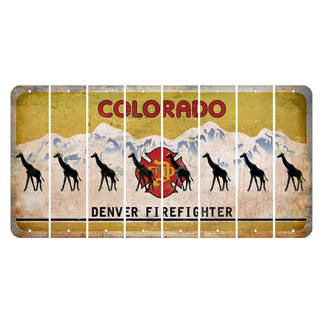 Colorado Denver Firefighter Cut License Plate Strips (Set of 8) Giraffe