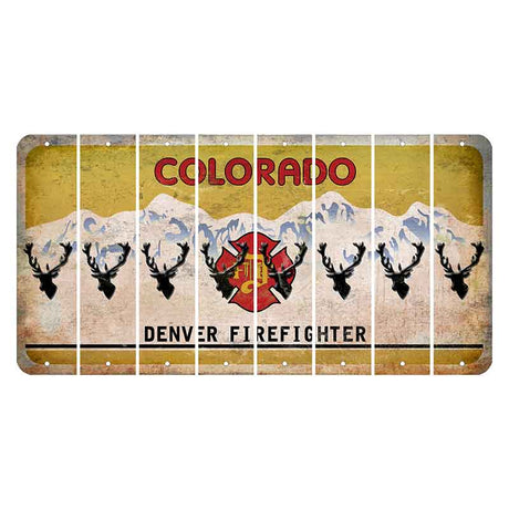 Colorado Denver Firefighter Cut License Plate Strips (Set of 8) Elk