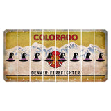 Colorado Denver Firefighter Cut License Plate Strips (Set of 8) Witches Hat