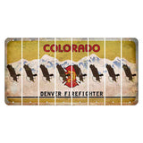Colorado Denver Firefighter Cut License Plate Strips (Set of 8) Bald Eagle