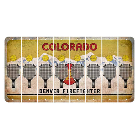 Colorado Denver Firefighter Cut License Plate Strips (Set of 8) Pickleball