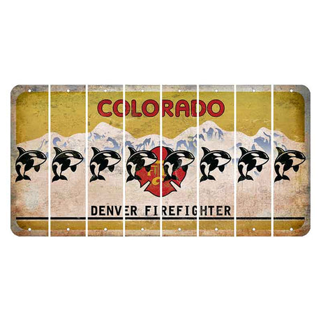 Colorado Denver Firefighter Cut License Plate Strips (Set of 8) Whale