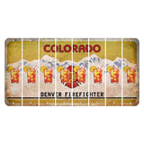 Colorado Denver Firefighter Cut License Plate Strips (Set of 8) Cocktail