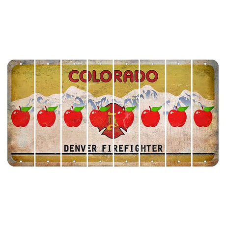 Colorado Denver Firefighter Cut License Plate Strips (Set of 8) Apple