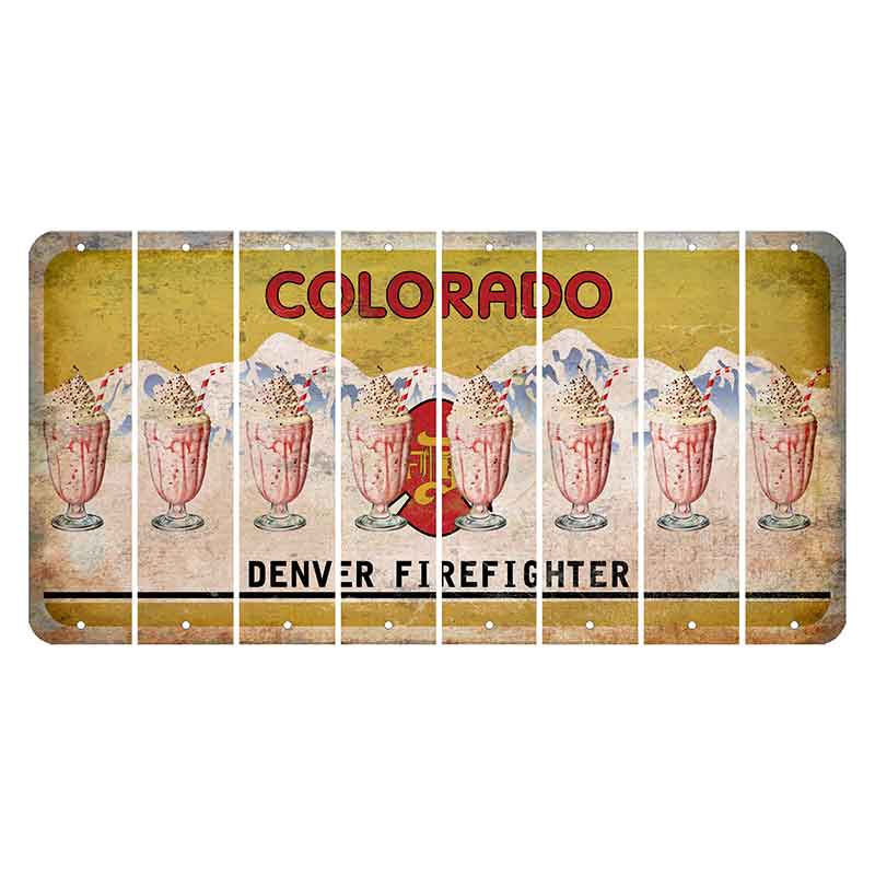 Colorado Denver Firefighter Cut License Plate Strips (Set of 8) Milkshake