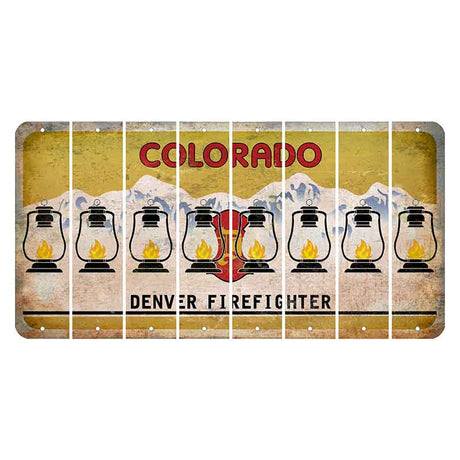 Colorado Denver Firefighter Cut License Plate Strips (Set of 8) Lantern