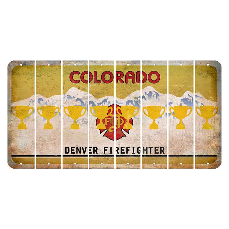 Colorado Denver Firefighter Cut License Plate Strips (Set of 8) Trophy