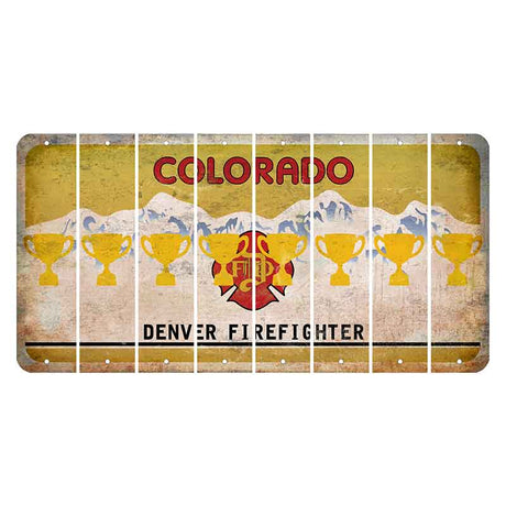 Colorado Denver Firefighter Cut License Plate Strips (Set of 8) Trophy