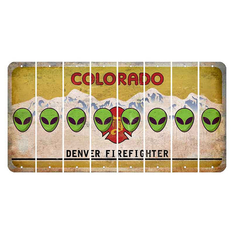 Colorado Denver Firefighter Cut License Plate Strips (Set of 8) Alien