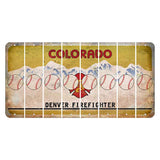 Colorado Denver Firefighter Cut License Plate Strips (Set of 8) Baseball