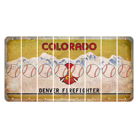 Colorado Denver Firefighter Cut License Plate Strips (Set of 8) Baseball