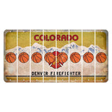 Colorado Denver Firefighter Cut License Plate Strips (Set of 8) Basketball