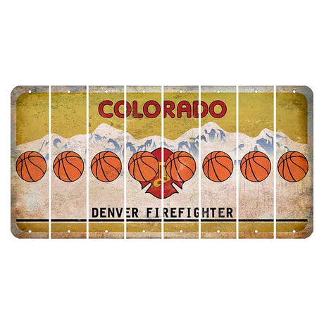 Colorado Denver Firefighter Cut License Plate Strips (Set of 8) Basketball