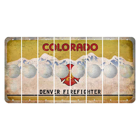 Colorado Denver Firefighter Cut License Plate Strips (Set of 8) Golfball