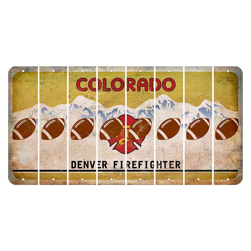 Colorado Denver Firefighter Cut License Plate Strips (Set of 8) Football