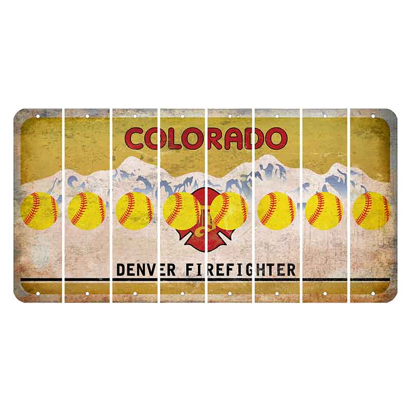 Colorado Denver Firefighter Cut License Plate Strips (Set of 8) Softball